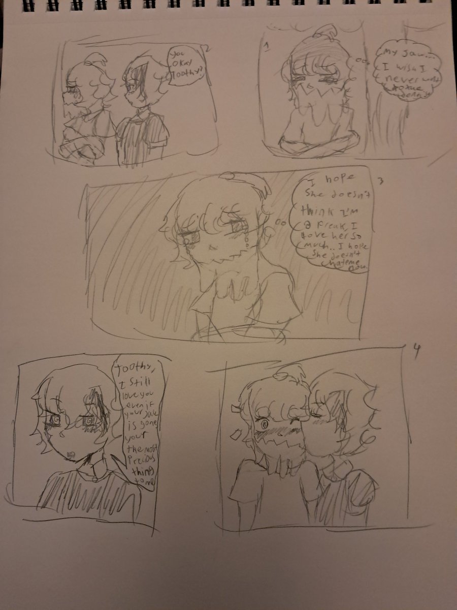 ImTouchinMahito's tweet photo. Take my tooth hurty x cakey yuri... (if my handwriting is hard to read, what they're saying is in the replies) #Gnptwt #Ghostandpals #Cakey #ToothHurty #CakeyxToothHurty https://t.co/rKypA6hNGJ