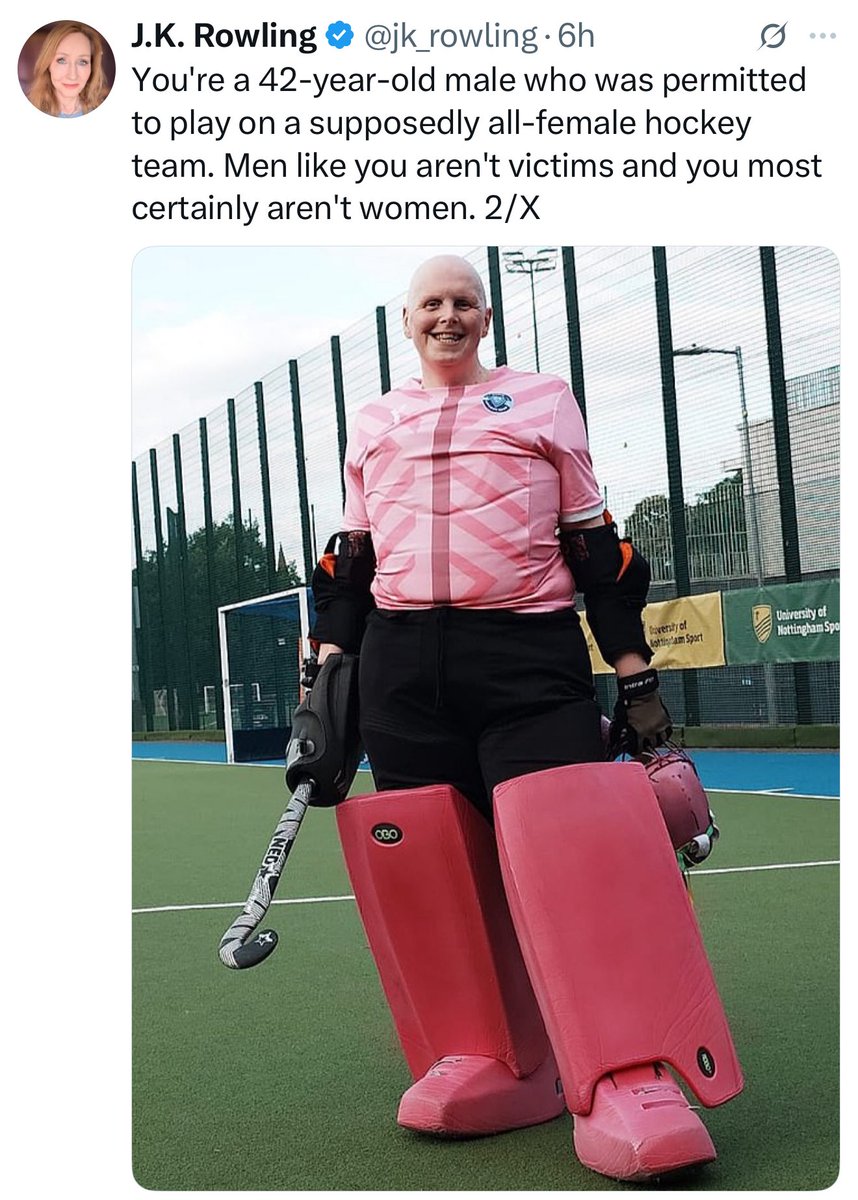 To gender ideology, JK Rowling is the bad guy for calling the man a man and the man claiming to be a woman is the hero.