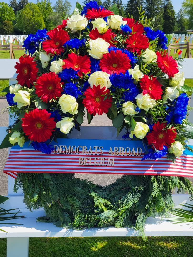 DemsAbroad's tweet photo. 🇺🇸🇧🇪 For decades Democrats Abroad in countries with American Military Cemeteries participate in #MemorialDay Ceremonies. @demsabroadbe Belgium lays wreaths at its 3 American cemeteries. 

#abmc 
#MemorialDay2025 
#rememberthefallen https://t.co/Hb13bd476V