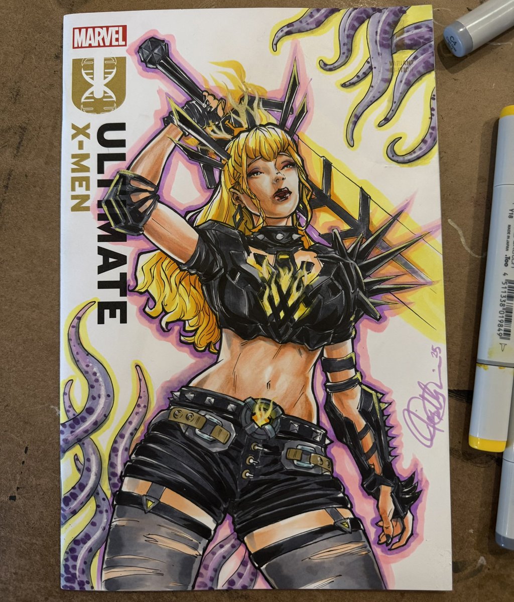 jdgillespiejr's tweet photo. Finally, Magik sketch cover done! Been planning this for a while now. 
#comics #comicartist #comicart #marvel #mcu #xmen #newmutants #magik #marvelrivalsart #marvelrivals #magikrivals #dimensioncomics #sketchcover #severedsoulscomic https://t.co/ytWok9mjTI