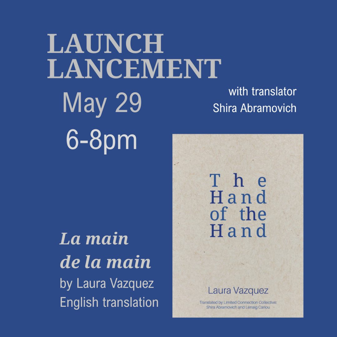 shira (@abramovichshira) on Twitter photo hey montreal folks! join us—we're launching THE HAND OF THE HAND (<a href="/uglyducklingprs/">UGLY DUCKLING PRESSE</a>) this Thursday!!
I'll be talking abt friendship, collaboration, translation + reading poetry about bugs, plants, bodies 🐜 🍃 🍄
📆 6-8pm May 29th
📍Librairie L'Euguélionne, 1426 Rue Beaudry hey montreal folks! join us—we're launching THE HAND OF THE HAND (<a href="/uglyducklingprs/">UGLY DUCKLING PRESSE</a>) this Thursday!!
I'll be talking abt friendship, collaboration, translation + reading poetry about bugs, plants, bodies 🐜 🍃 🍄
📆 6-8pm May 29th
📍Librairie L'Euguélionne, 1426 Rue Beaudry