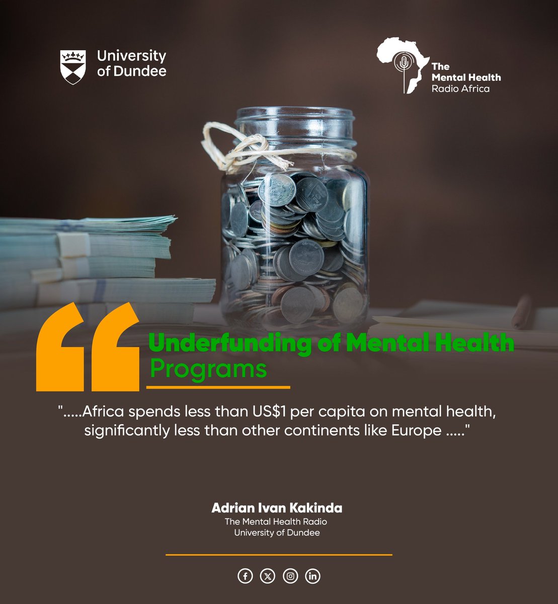 Low funding for mental health in Africa remains a thorn in fresh. It blocks service access, limits trained professionals, and suppresses awareness. These setbacks erode early progress. African governments and partners must prioritise mental health funding now. 

Your budget