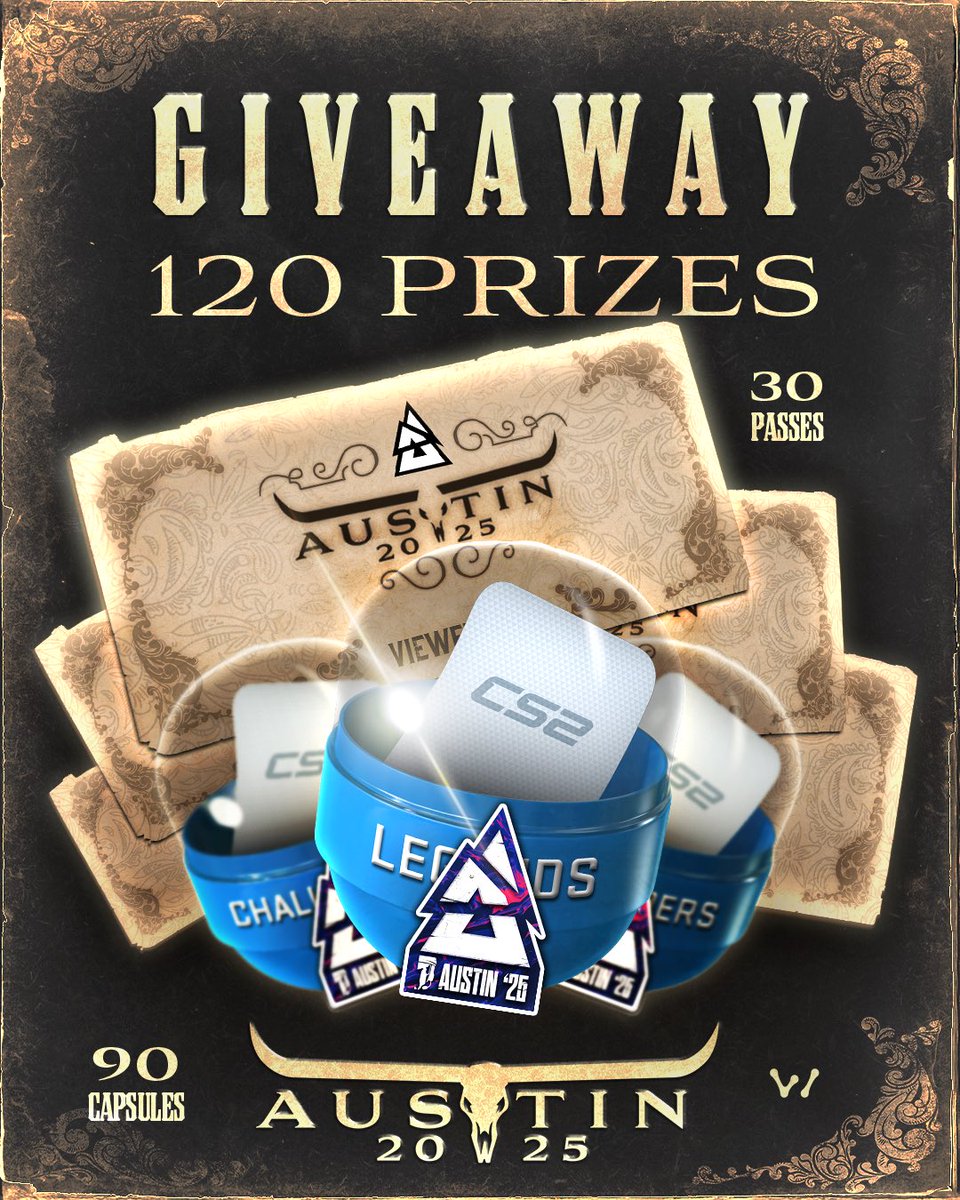 🇺🇸 The Austin Major is almost here, and to celebrate, we’re giving away 30 viewer passes and 90 team capsules! 

To enter:
✅ Follow us
♥️ Like this post

We’ll announce the winners 24 hours before Stage 1 kicks off! 🔥