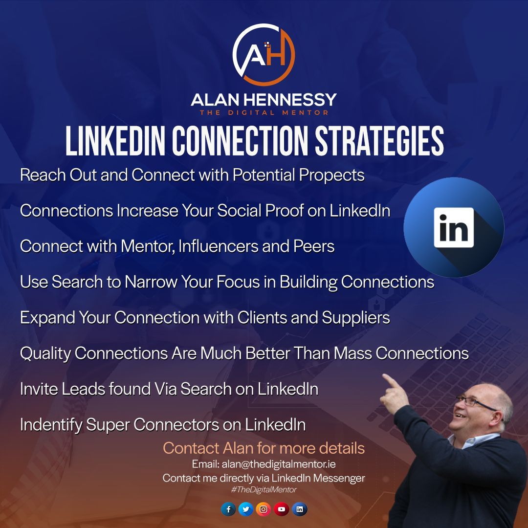 How to build your LinkedIn Connection and expand your network online. 
Are you doing these points every day? 

Grow you network on LinkedIn with these strategies 
#LinkedInConnections #LinkedInMarketing