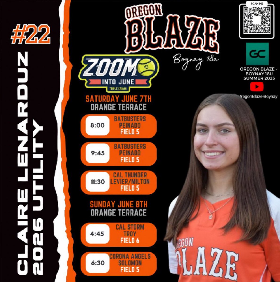 Claireduzzi2026's tweet photo. Less than two weeks away until Zoom into June! Can’t wait to get back on the field and compete!!🔥
@GeoffHirai @CSchoony11  @fister_t @LUCCoachAbbott @stef_ewing  @CoachGarnett @Coach_India_C @OregonBlaze https://t.co/xfe8U7Rucq