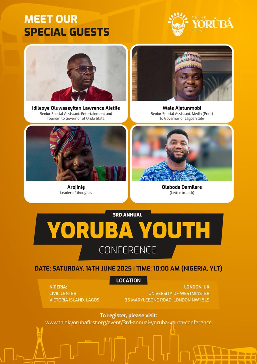 The Yoruba youth conference will be loud.
<a href="/seyilaw1/">SEYILAW</a> the day the entire top echelons of TYF finally host you within Nigeria or outside Nigeria, it will be a first class spa treatment. From the launching of IDERA to all TYF projects, you have always being a ROCK to us. I pray this