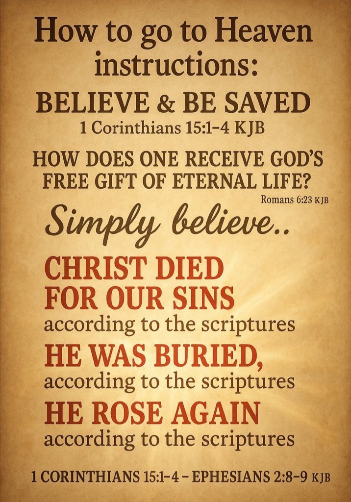 JesusorHell_'s tweet photo. @bibleaudio1611 Gospel

#BelieveTheGospelToBeSaved #PowerOfGodUntoSalvation #ToEveryOneThatBelieveth #EternalLife #GiftOfGod #ByGraceThroughFaith #NotOfWorks #NotOfOurselves #NoBoasting #TheSimplicityThatIsInChrist #GospelOfChrist #SealedUntoDayOfRedemption https://t.co/yt1lRBO1QX