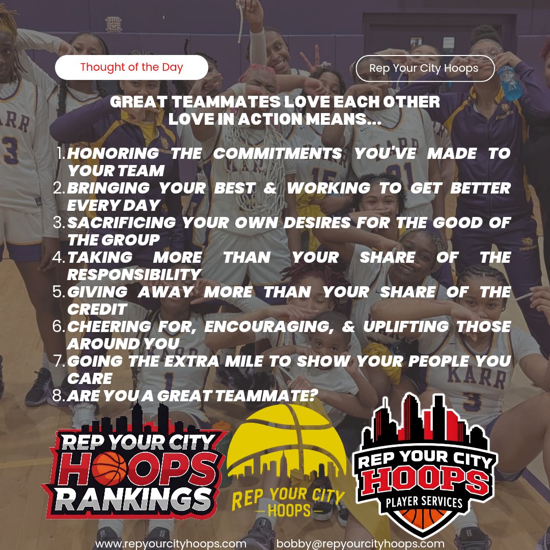 RepYourCityHoop's tweet photo. Are you a good teammate?
Pictured: @EKLadyCougars
#RepYourCityHoops #iRepThaBoot #Quote #Team https://t.co/iDWMrP7UPi