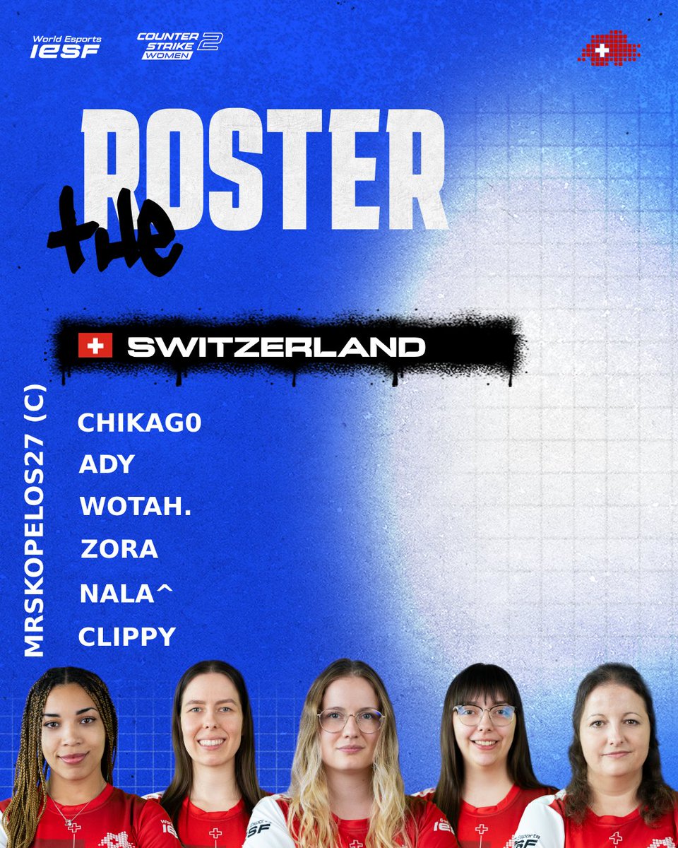 Swiss Esports Federation (@swissesports) on Twitter photo Our first ever female national esports roster 👇🇨🇭
We are looking forward to Wednesday!
Coach: <a href="/MrSkopelos27/">Michalis Skaventzos</a>
#HoppSchwiiz #CS2Women Our first ever female national esports roster 👇🇨🇭
We are looking forward to Wednesday!
Coach: <a href="/MrSkopelos27/">Michalis Skaventzos</a>
#HoppSchwiiz #CS2Women