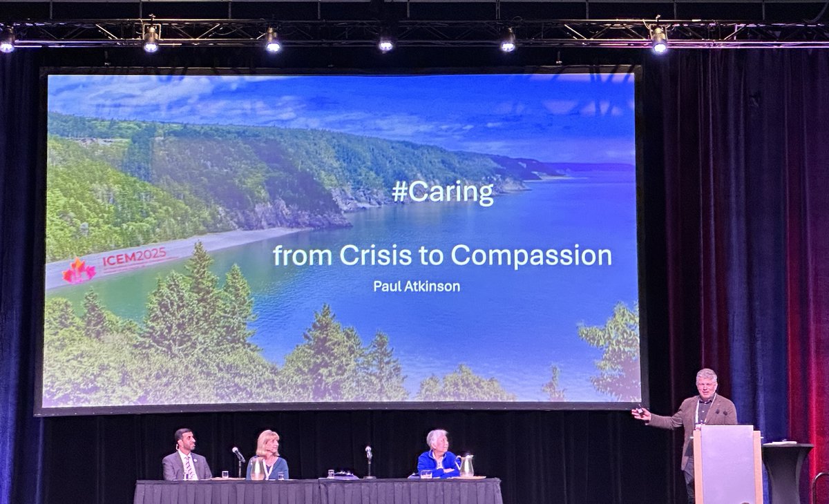 International Conference on Emergency Medicine (@icem2025) on Twitter photo “Emergency medicine isn’t failing because we stopped caring — it’s failing because we’re being asked to care in broken systems.”
– Dr. <a href="/PaulAtkinsonEM/">Paul Atkinson</a>
Compassion isn’t a luxury — it’s a clinical skill.
Read more from his #ICEM2025 plenary:
icem2025.com/post/from-cris… “Emergency medicine isn’t failing because we stopped caring — it’s failing because we’re being asked to care in broken systems.”
– Dr. <a href="/PaulAtkinsonEM/">Paul Atkinson</a>
Compassion isn’t a luxury — it’s a clinical skill.
Read more from his #ICEM2025 plenary:
icem2025.com/post/from-cris…