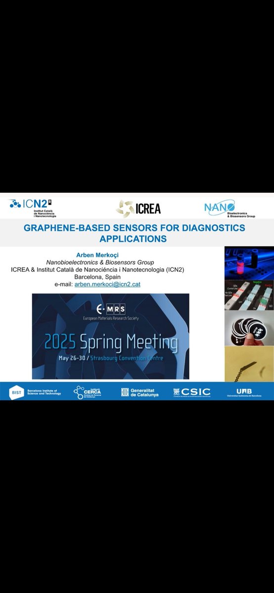 Honored to give an invited talk today at #EUMRS in Strasbourg! Shared our work on #GrapheneSensors #GrapheneFlagship &amp; #2DBioPad for early #AlzheimersDiseases detection. Also proud of our spinoff @GraphenicaLab working on graphene printing. Great science, friends &amp; future collab