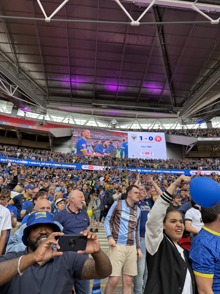 My thoughts now an hour has passed since full time:

The magic of this club never ceases to amaze me. 

The spine of the team this season was the best I’ve ever seen. 

OG for England.

Walsall were worthy opponents and their fans are a credit to their club, regardless of numbers