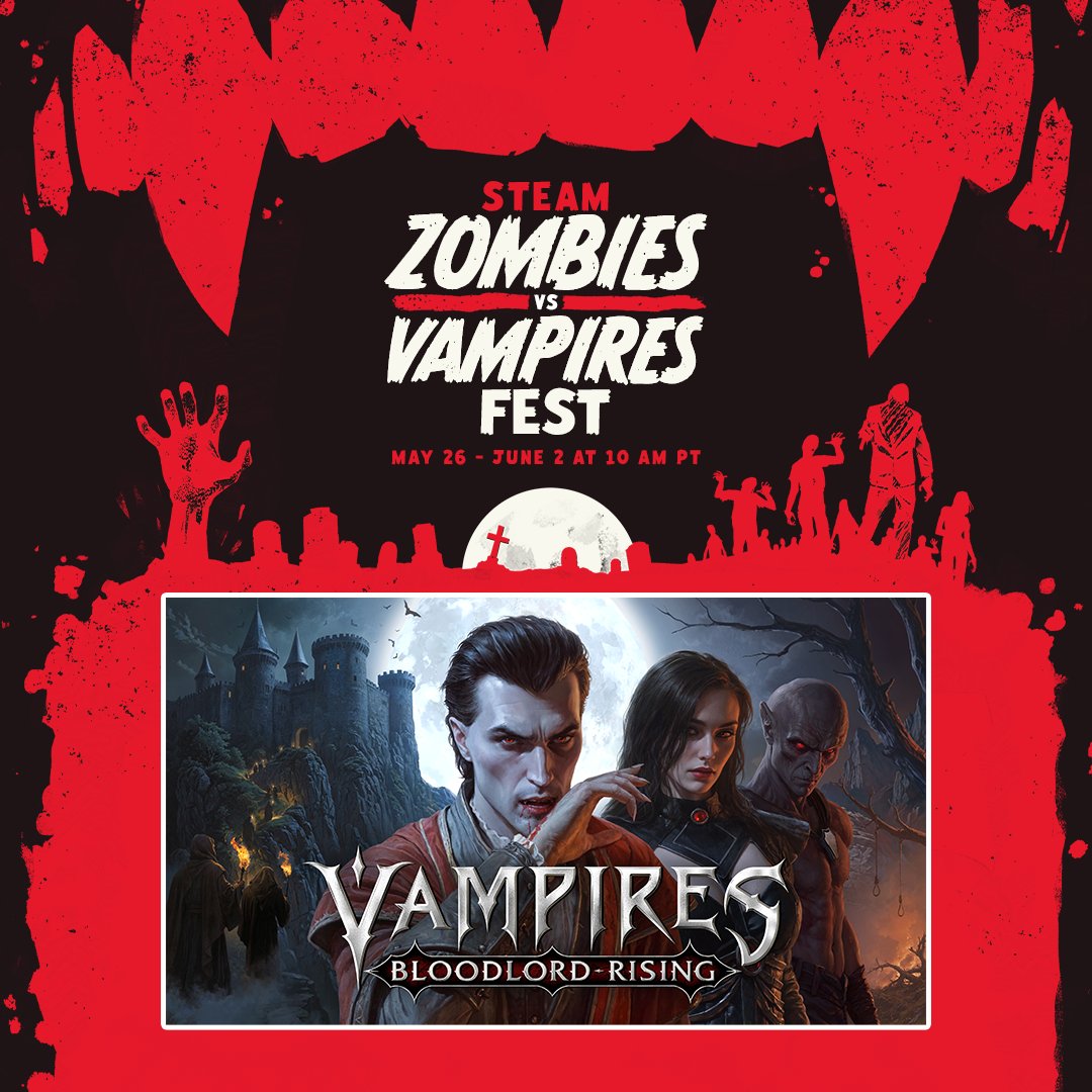 Out of the <a href="/Steam/">Steam</a>, the undead arise… ⚰️

Vampires: Bloodlord Rising is a part of the Steam Zombies vs. Vampires Fest. Prepare to sink your teeth in 🩸

Wishlist, if you dare... bit.ly/BloodlordRising