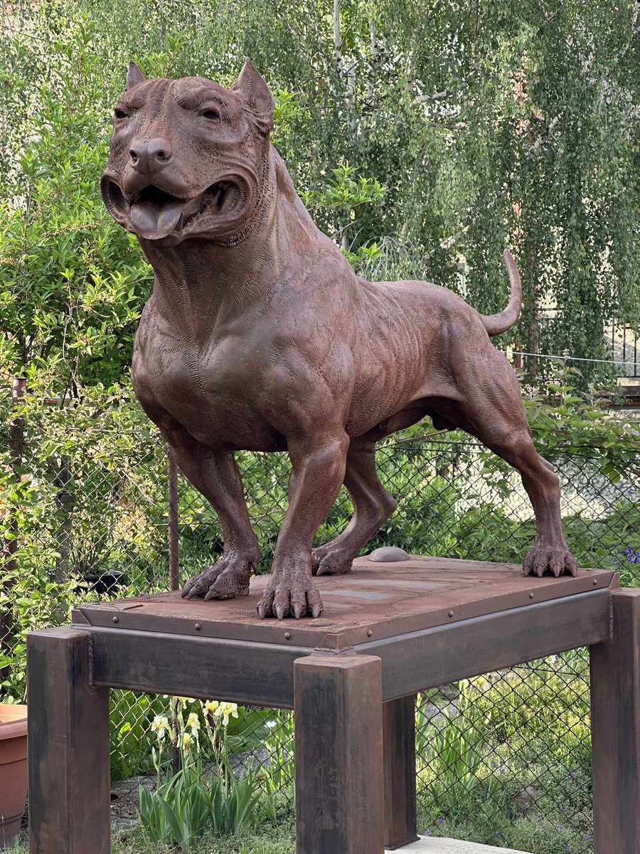 ”Pit Bull’ sculpture moved outdoors