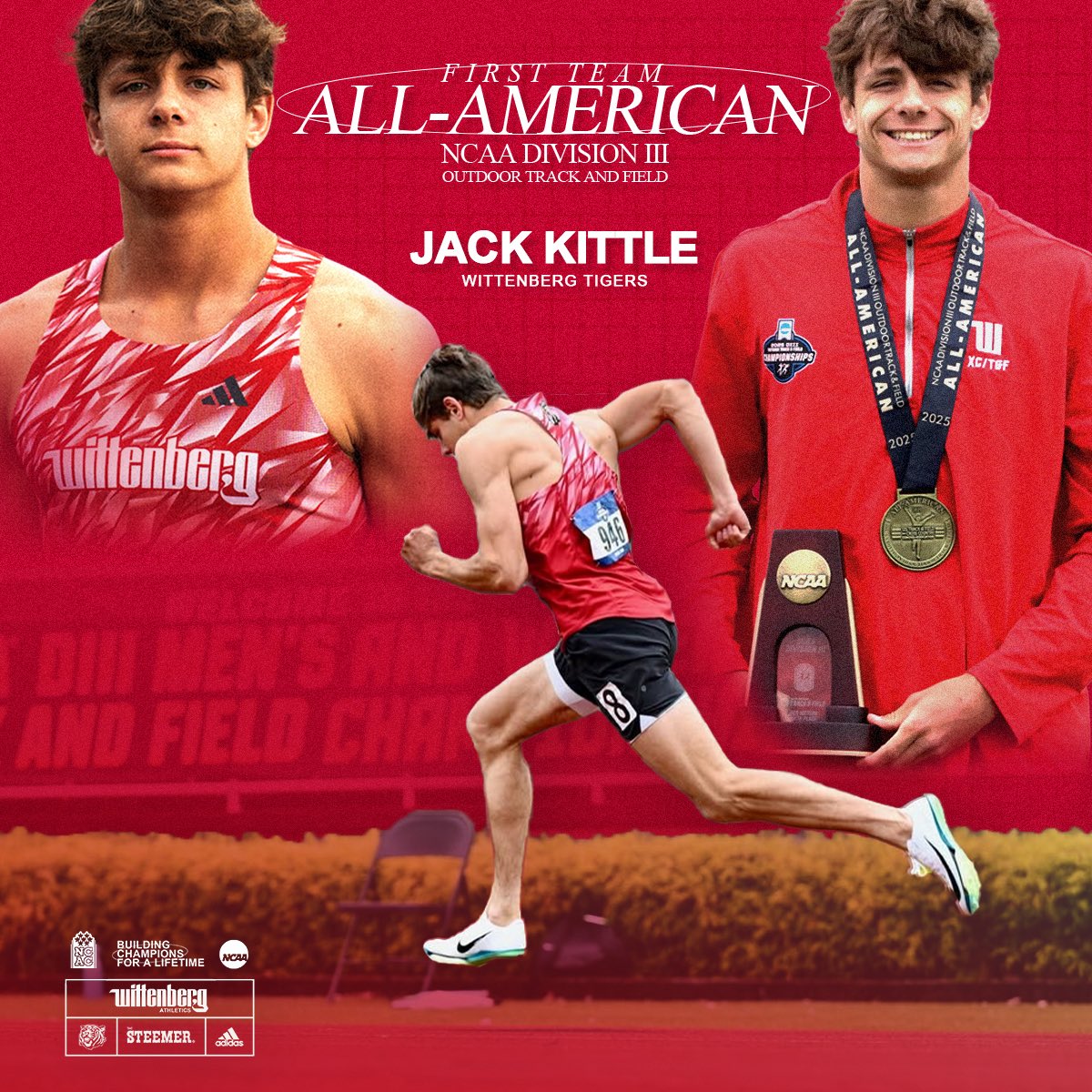 Wittenberg Athletics (@wittathletics) on Twitter photo ๐๐๐๐ ๐๐๐๐๐๐๐๐ ๐๐๐ ๐๐๐-๐๐๐๐๐๐๐๐
ICYMI: Jack Kittle โ28 wrapped up his sensational season with a 5th-place finish in the 400-meter dash to earn first-team All-America honors at the Menโs Track & Field Outdoor Championships.
#TigerUp | #NCAAD3 | #D3TF ๐๐๐๐ ๐๐๐๐๐๐๐๐ ๐๐๐ ๐๐๐-๐๐๐๐๐๐๐๐
ICYMI: Jack Kittle โ28 wrapped up his sensational season with a 5th-place finish in the 400-meter dash to earn first-team All-America honors at the Menโs Track & Field Outdoor Championships.
#TigerUp | #NCAAD3 | #D3TF
