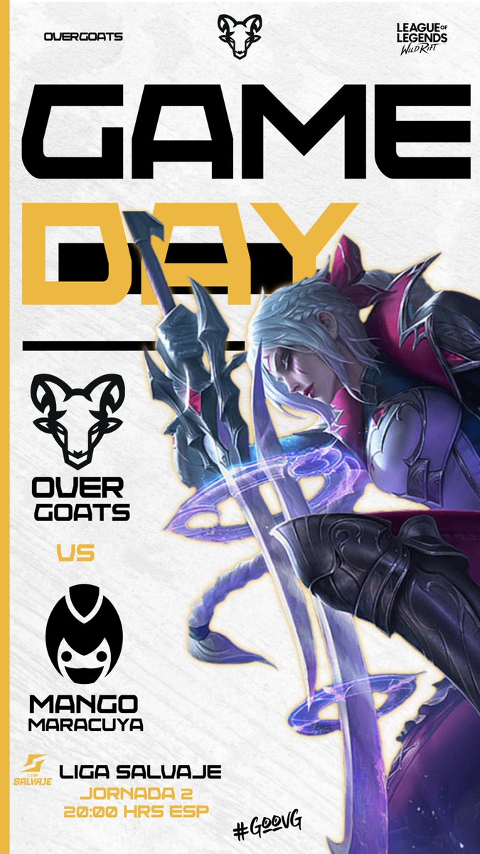OverGoatsD's tweet photo. Hoy las cabras de Overgoats 🐐 tienen ganas de comerse un mango 🥭...
¿Será que podrán?

Pilila ya ha demostrado su amenaza en la jungla con su poderoso Aatrox, y King viene con ganas de devorar la botlane con ayuda de Noblesse, para rematar con un dúo demoledor de Papu y Raven que quieren ganar esas líneas de mid y top.

¿Será que las cabras hagan que patterson no quiera jugar más? 🐐

Yo no me lo perdería 👀

Overgoats vs. Mango Maracuyá
⌚ Hoy, 20:00 h