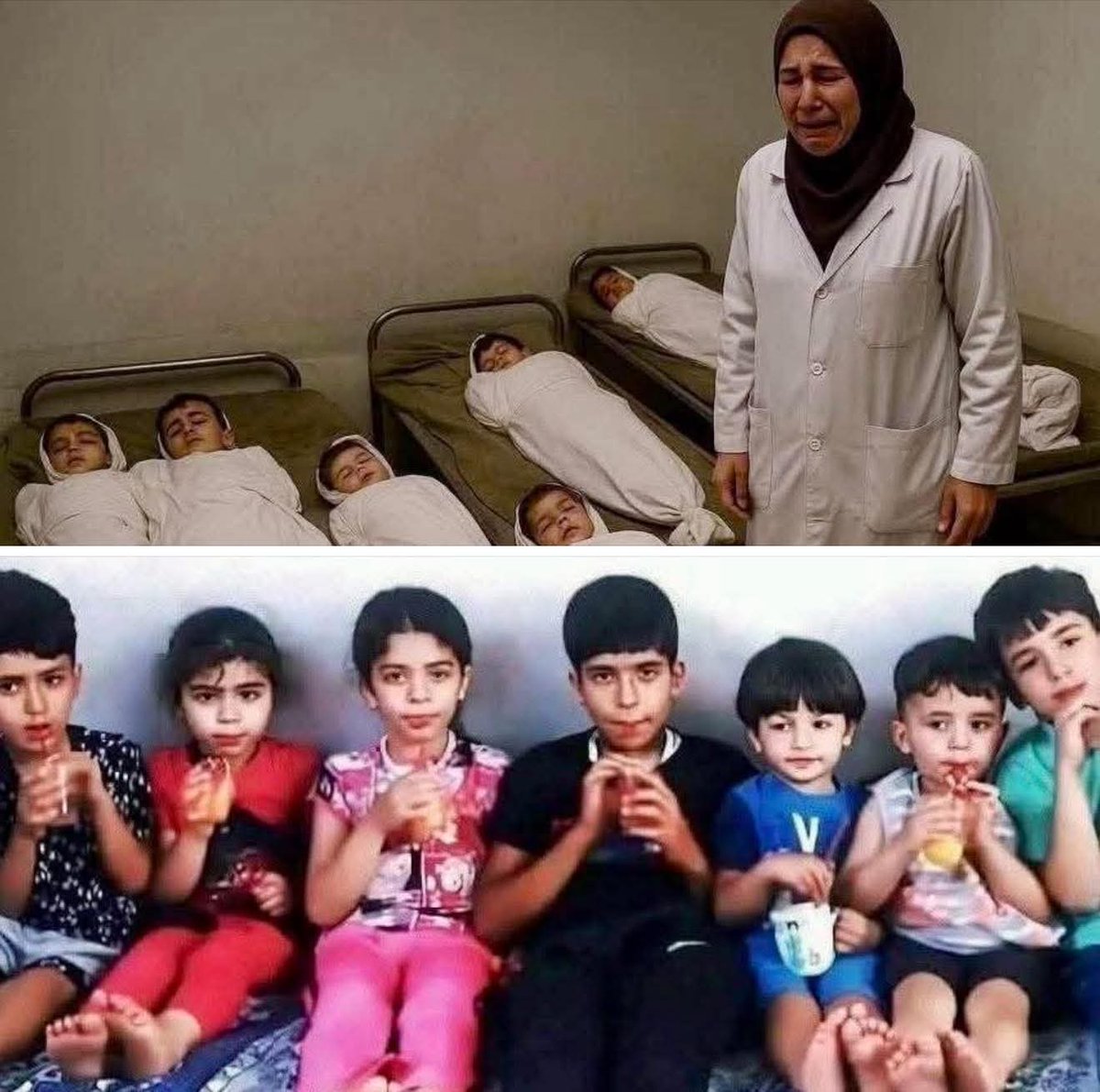 Bu fotoğraf, insanlığın en karanlık utanç belgelerinden biridir.

Bir annenin, aynı anda toprağa verdiği 9 evladının ardından gözyaşı döktüğü bir dünyada yaşıyoruz.