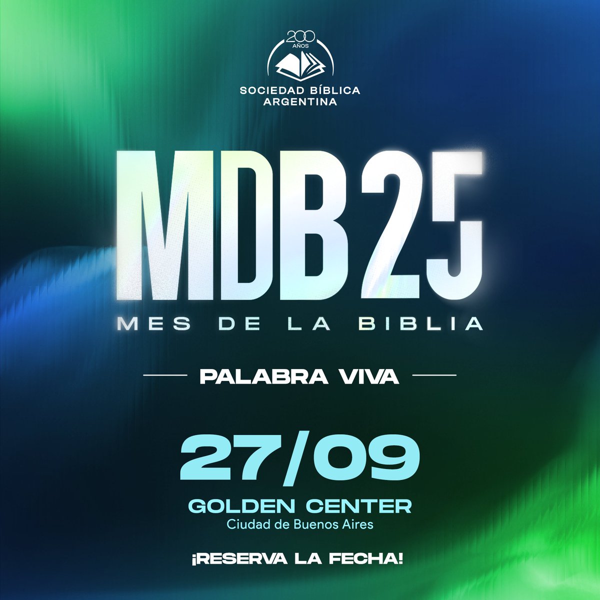 Celebramos juntos PALABRA VIVA: de la Biblia a la vida, de la verdad al día a día. De Su Palabra, a tu realidad.

Conferencias, talleres, música en vivo y más. Juntos celebrando los 200 años de la Biblia en Argentina. 

27 de septiembre | Ciudad de Buenos Aires