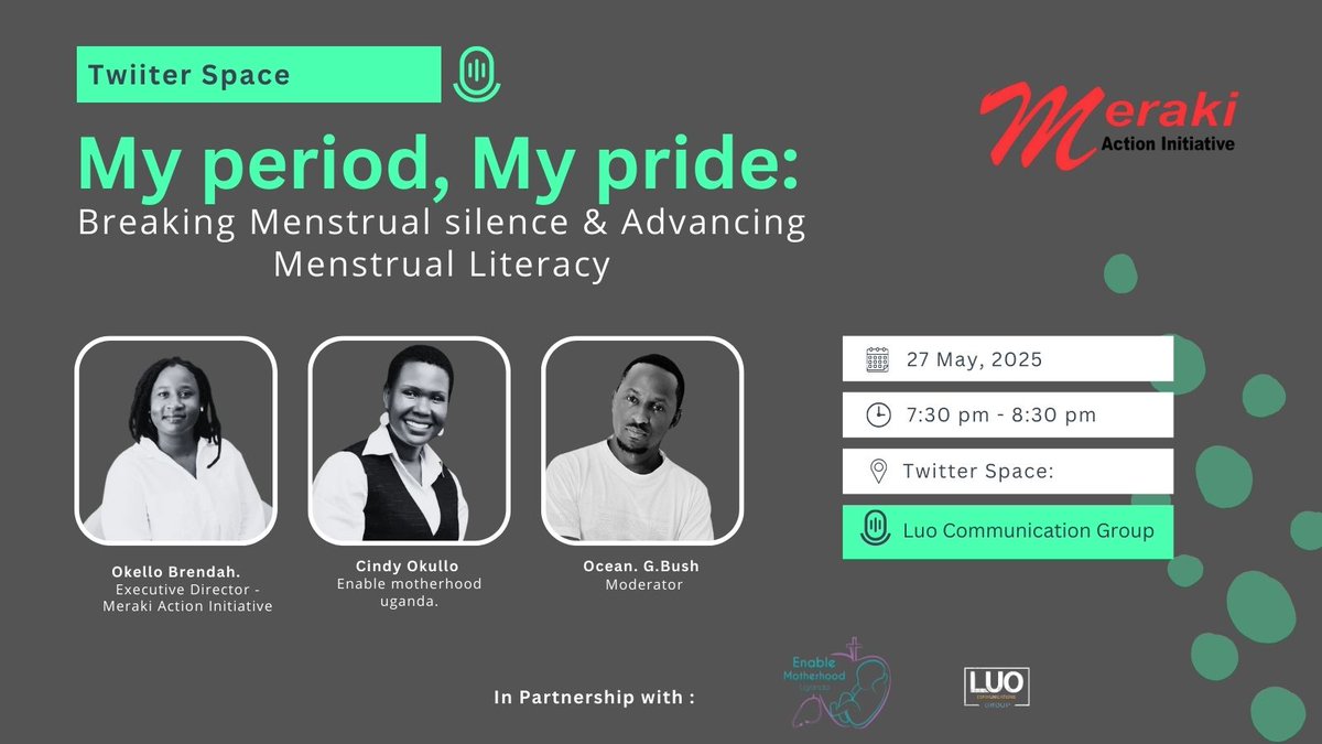 Menstruation is natural,but millions of girls and women,managing it is anything but east.. from stigma to shame.join us tomorrow for this discussion.<a href="/OkelloBrendah/">Okello Brendah</a>