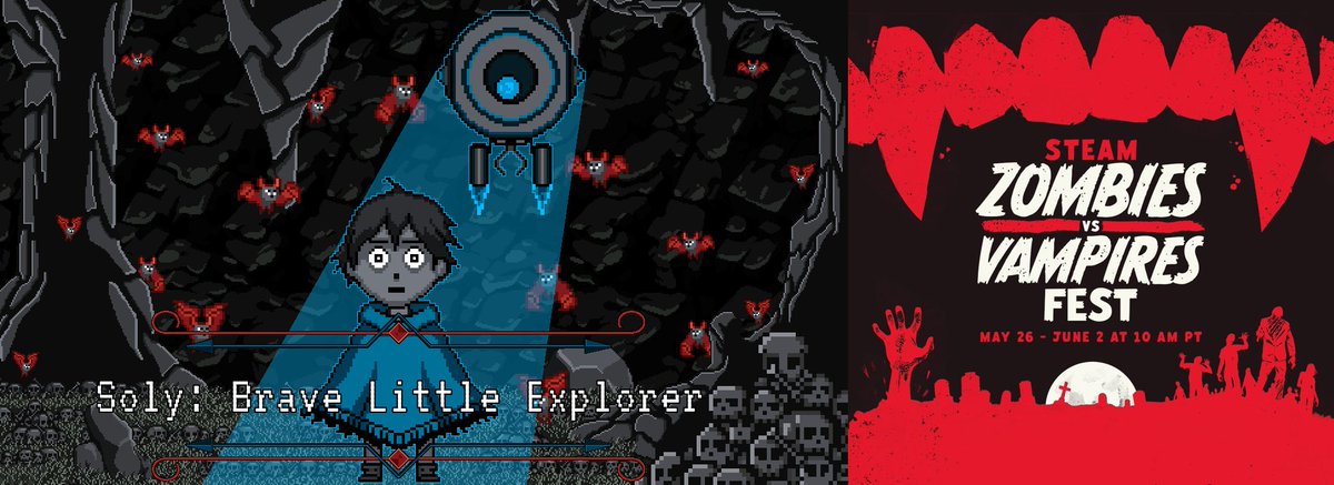 ChaNoRoobler's tweet image. A lost boy. An endless crypt. Fears to conquer.
🧛 Soly: Brave Little Explorer is playable now for the Steam Festival of Zombies &amp;amp; Vampires!
 A touching and intense pixel-art rogue-lite where each run brings you closer to the light.

Download the demo: store.steampowered.com/app/3630300/So……