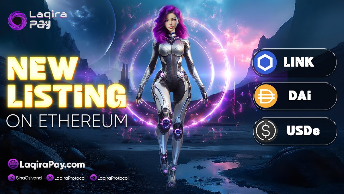 🚀 #LaqiraPay New Listings 🎉  

🔥 #LINK, #DAI and #USDe listed on LaqiraPay. 💥  

💡 LaqiraPay is a fully decentralized, asset-agnostic, multi-network payment portal with enhanced flexibility and security through blockchain technology (Chainlink price feeds), offering