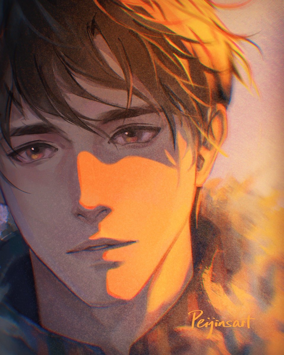 SPeijin's tweet image. A fanart of my favorite line in The Lost Tomb - “当时,我在雪山的垭口徘徊,往远处的山峦看去,在幻觉中看到了闷油瓶站在前面的山崖上,面对着漫天的彩霞,这个情形,同他刚从康巴落出来,往人世间走的那一天,看到的一模一样。” #瓶邪 #盗墓笔记 #thelosttomb #张起灵 #吴邪