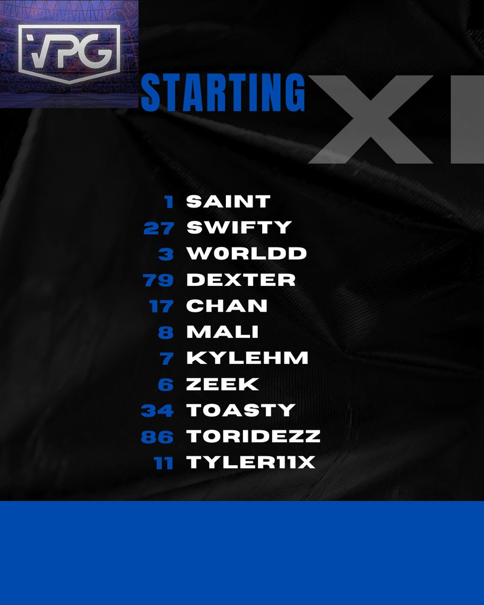 Tonights VPG Starting XI

8pm <a href="/VPGUK/">VPG United Kingdom</a> 
Vs
Chicken Eaterz

8:25pm <a href="/OfficialVPG/">Virtual Pro Gaming</a> Pro Series
Vs
Glens Esports

8:45pm <a href="/VPGEurope/">Virtual Pro Gaming | Europe</a> 
Vs
XI ESPORT REGEN

9:15pm <a href="/VPGEurope/">Virtual Pro Gaming | Europe</a> 
Vs
xMansheet

9:30pm <a href="/VPGEurope/">Virtual Pro Gaming | Europe</a> 
Vs
Glens Esports

Come on the boys lets secure the points