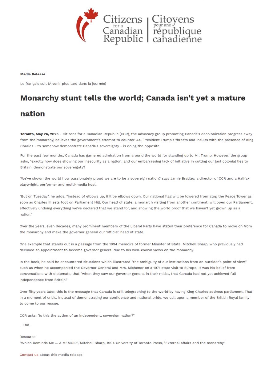 Citizens for a Canadian Republic tweet media