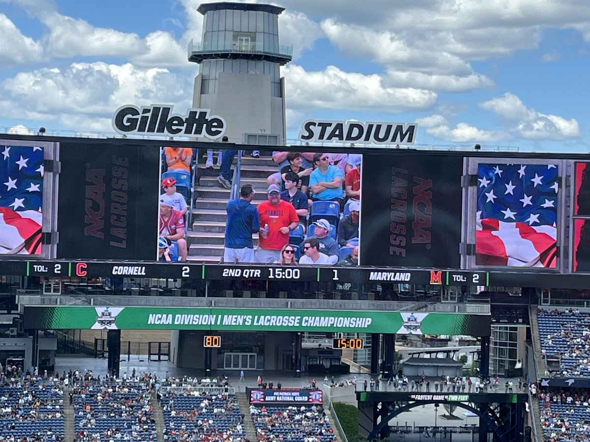 Great moment here on Memorial Day as Toby Keith &amp; Lee Greenwood blare while veterans are acknowledged on the big video boards #NCAAMLAX <a href="/bostonlaxnet/">BostonLax</a>