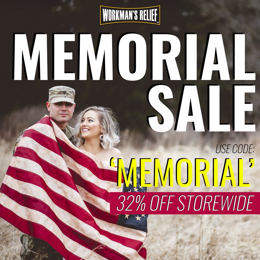 WorkmansRelief's tweet image. Today, we honor the brave and reflect on the strength of those who serve.

As a small tribute, take 32% off storewide with code MEMORIAL — for the brave, and those who carry the weight every day.

#MemorialDay #WorkmansRelief #CBDForTheBrave
