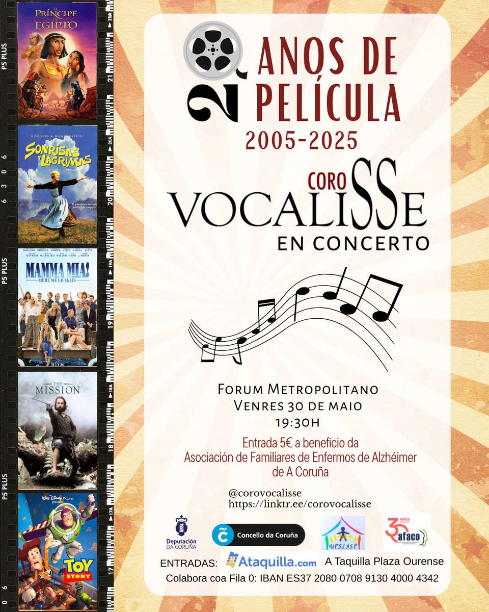 Pues eso, planazo musical para este viernes tarde en el Fórum Metropolitano de A Coruña. Lo recaudado será para <a href="/AfacoAlzheimer/">AFACO</a> Ventas en Ataquilla.com