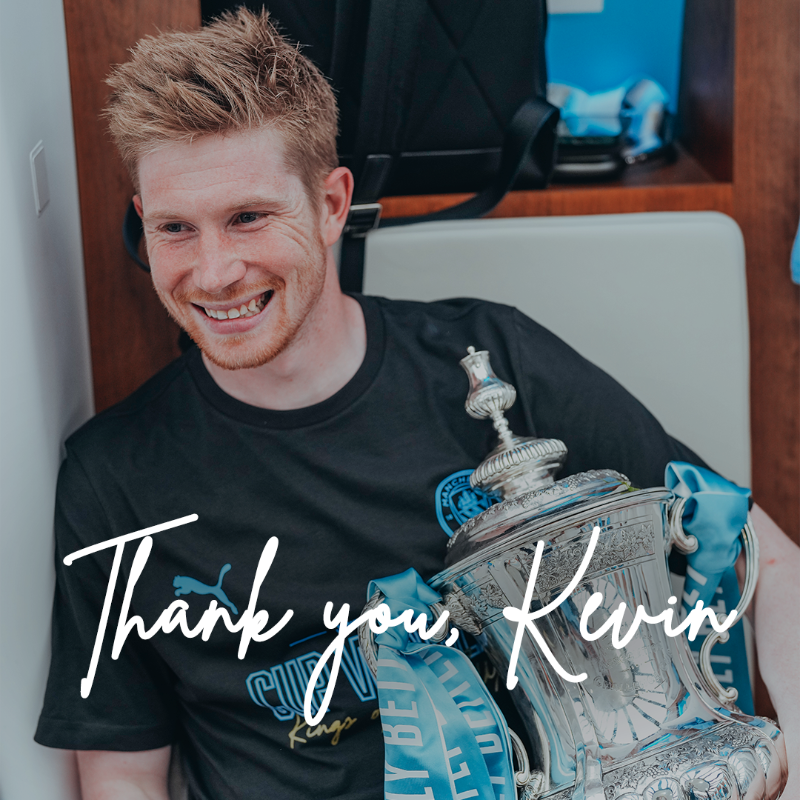 ManCity's tweet photo. Thank you, @KevinDeBruyne 🩵