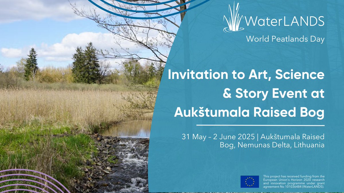 WaterLANDS_EU's tweet image. 🌾 🙌 #WorldPeatlandsDay is just around the corner! To celebrate this day, our WaterLANDS Knowledge Site partners from @greifswaldmoor / Michael Succow Stiftung are planning an Art, Science & Story Field Symposium in Lithuania! sensingpeat.net/projects/wetbe…