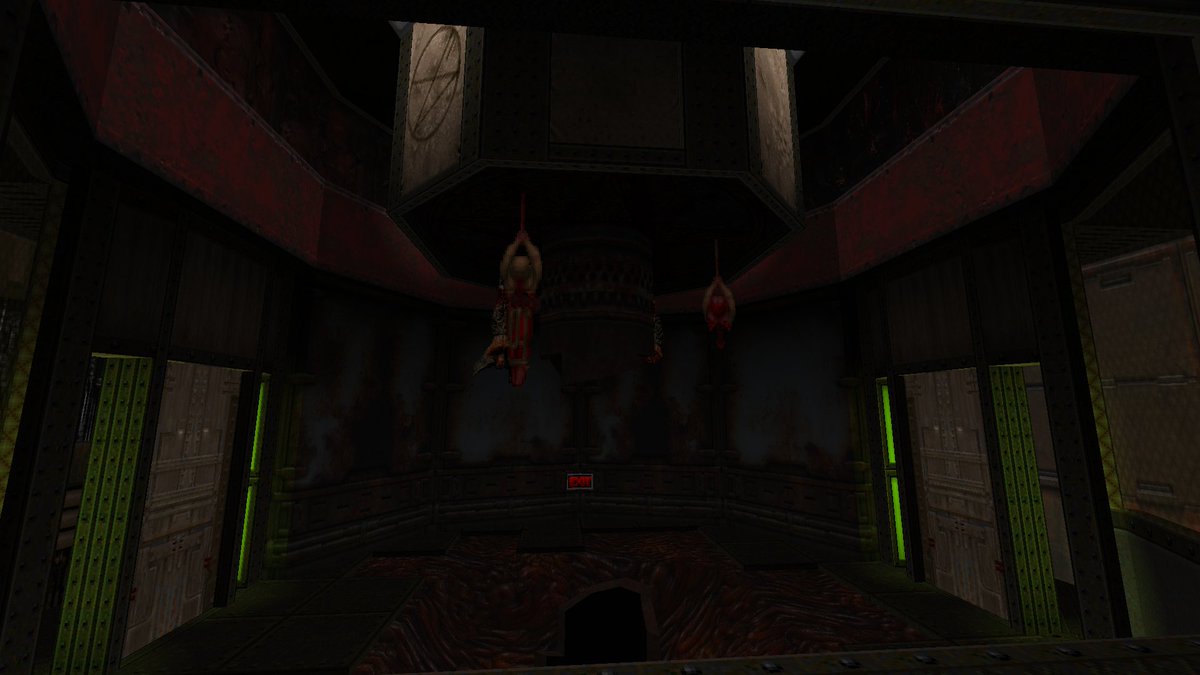 In my Doom II: Annie map designs I always try to mix the original D2 textures with the new ones. It's not always easy but I like how this area turned out so far. Exit sign ftw!
