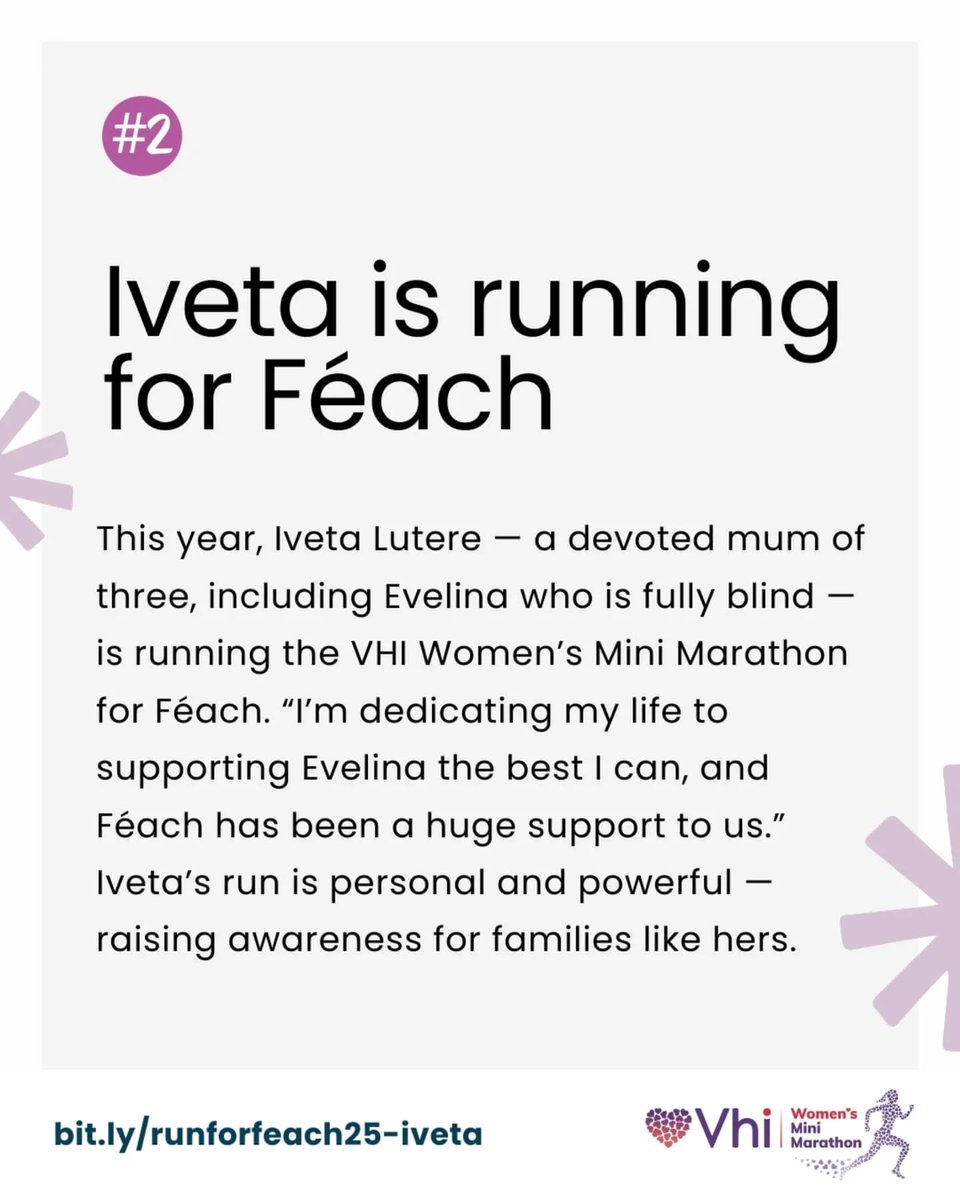 Iveta will run the #VHIwmm on behalf of Féach this June. Please support her and us!! Thank you Iveta