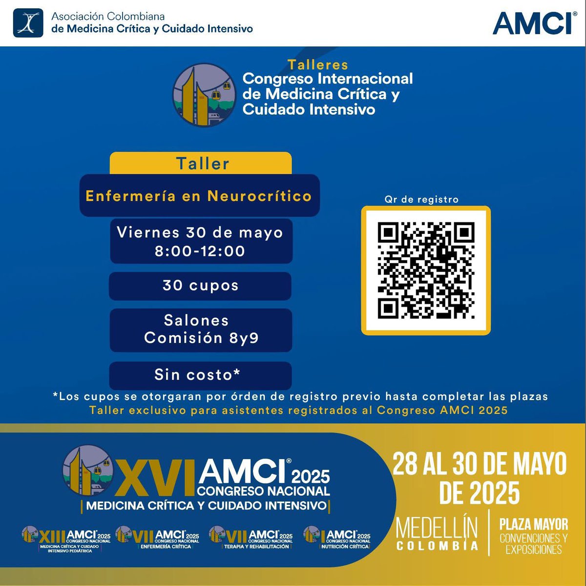 AMCI (@amci_colombia) on Twitter photo Los invitamos a inscribirse en #CongresoAMCI al Taller de Enfermería en #neurocrítico. No pierdas la oportunidad
¡Experiencias de Alto impacto! <a href="/plazamayormed/">Plaza Mayor Medellín</a> Consulta el programa académico y crea tu ruta:
🔗congresoamci.com/programa-acade…
🗓28 al 30 de mayo 2025
📍 Medellín - Col Los invitamos a inscribirse en #CongresoAMCI al Taller de Enfermería en #neurocrítico. No pierdas la oportunidad
¡Experiencias de Alto impacto! <a href="/plazamayormed/">Plaza Mayor Medellín</a> Consulta el programa académico y crea tu ruta:
🔗congresoamci.com/programa-acade…
🗓28 al 30 de mayo 2025
📍 Medellín - Col