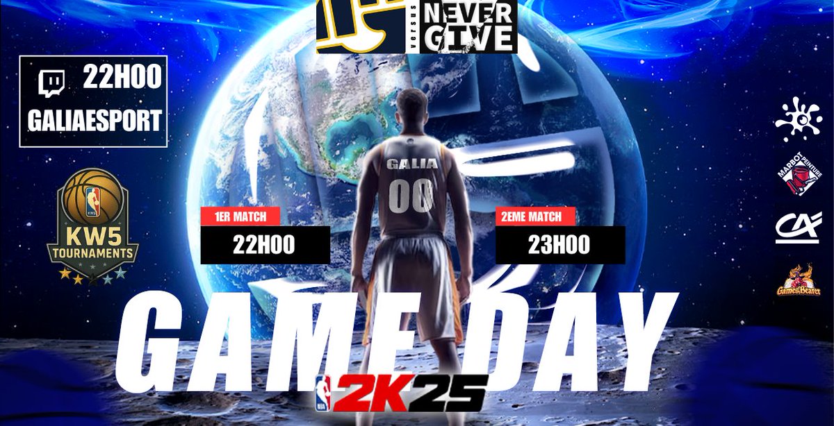 Galia Esport (@galiaesport) on Twitter photo 🚨 On ne s’arrête plus. Nouveau défi, nouvelle compétition !
Ce soir, nos joueurs entrent dans l’arène de la <a href="/KW5League/">KW5 EU League</a> OVN – The Biggest EU OVN 🔥
🆚 Galia Esport vs #NeverGiveUp
🕙 22h00
📺 En direct sur : twitch.tv/galiaesport
Let’s keep pushing 💪
#NBA2K25 🚨 On ne s’arrête plus. Nouveau défi, nouvelle compétition !
Ce soir, nos joueurs entrent dans l’arène de la <a href="/KW5League/">KW5 EU League</a> OVN – The Biggest EU OVN 🔥
🆚 Galia Esport vs #NeverGiveUp
🕙 22h00
📺 En direct sur : twitch.tv/galiaesport
Let’s keep pushing 💪
#NBA2K25