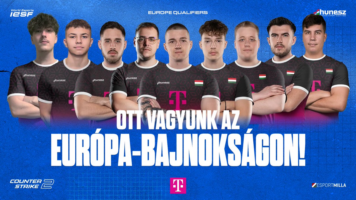Hungarian Esports Federation (@hunesz) on Twitter photo #CS2 #MEV 
🇭🇺 Komoly küzdelmek árán, de ott van a CS2 magyar e-sport válogatott az <a href="/iesf_official/">IESF</a>  - International Esports Federation koszovói Európa - bajnokságán. 
Ezzel már két csapatnak szurkolhatunk a kontinenstornán! 
<a href="/marTineZ__cs/">marTineZ-</a>
<a href="/fleavcs/">Fodor Levente</a>
<a href="/Aaroncs2_/">Aaron</a>
<a href="/nolencsgo/">noleN</a>
<a href="/sl3ndd/">Sl3nD</a> #CS2 #MEV 
🇭🇺 Komoly küzdelmek árán, de ott van a CS2 magyar e-sport válogatott az <a href="/iesf_official/">IESF</a>  - International Esports Federation koszovói Európa - bajnokságán. 
Ezzel már két csapatnak szurkolhatunk a kontinenstornán! 
<a href="/marTineZ__cs/">marTineZ-</a>
<a href="/fleavcs/">Fodor Levente</a>
<a href="/Aaroncs2_/">Aaron</a>
<a href="/nolencsgo/">noleN</a>
<a href="/sl3ndd/">Sl3nD</a>