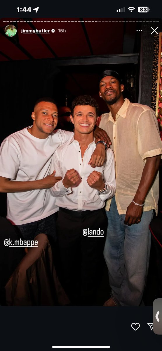 Mbappe and Jimmy Butler celebrate lando Norris Monaco Grand Prix win 🔥