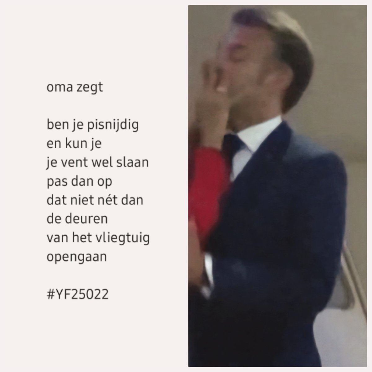 En dan moet de week nog beginnen, knipoogt oma. ⚡️#versje #YF25022 #omazegt

#gedicht #gedichtjes #gedichten #gedichtje #macron #slap