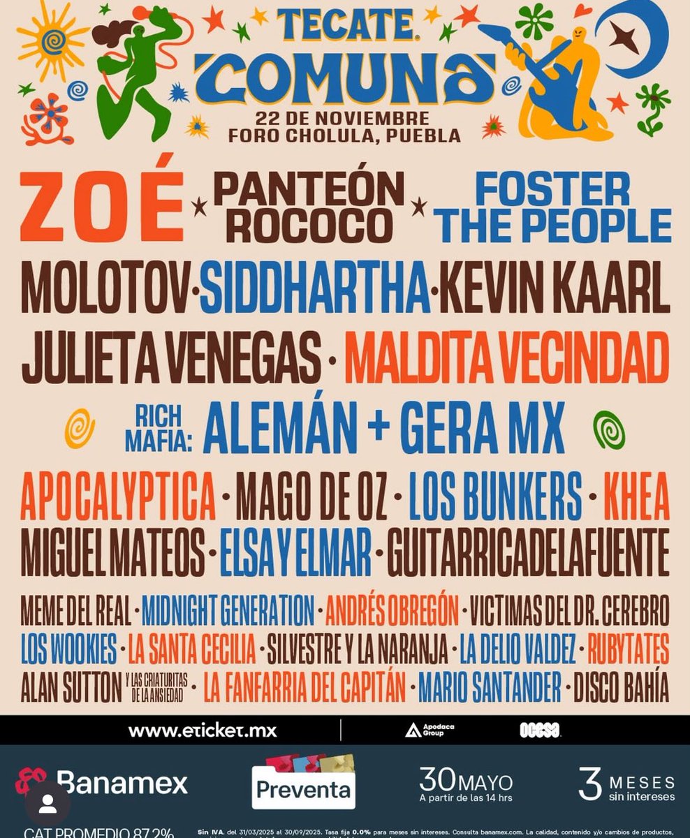 silvaanaavaz's tweet image. TECATE COMUNA - Puebla ! ¿Qué les pareció el cartel ?🫢 #TecateComuna