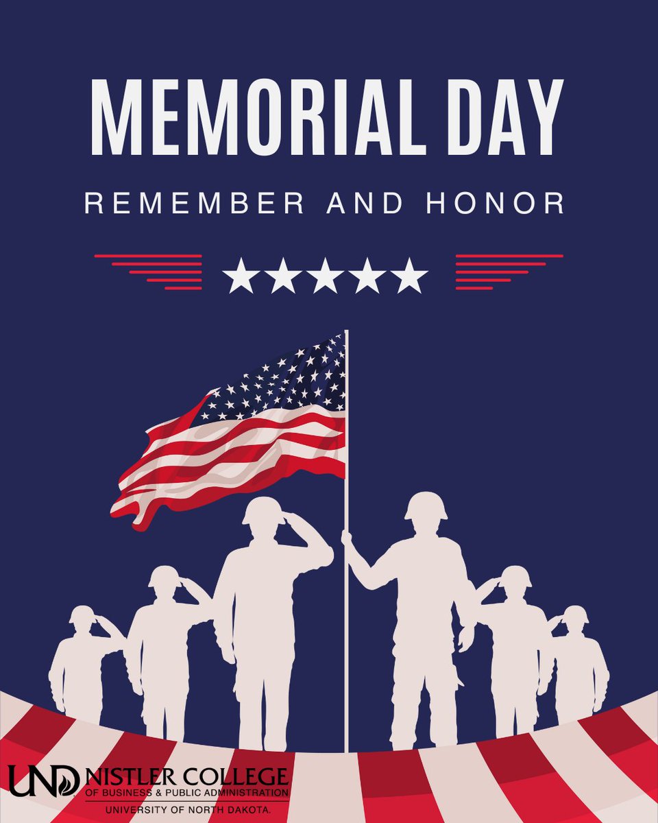 🇺🇸 Today, we pause to honor and remember the brave individuals who gave their lives in service to our country. Their sacrifice will never be forgotten. 

#MemorialDay #UNDbiz #UNDproud