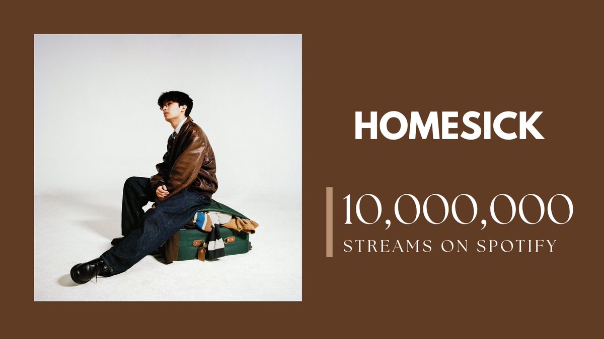 📰 | "HOMESICK" by #MICO has officially surpassed 10,000,000 streams on Spotify. It is his 3rd song to reach this milestone on the platform!

CONGRATULATIONS MICO
HOMESICK 10 MILLION ON SPOTIFY
#InternetHometownHero