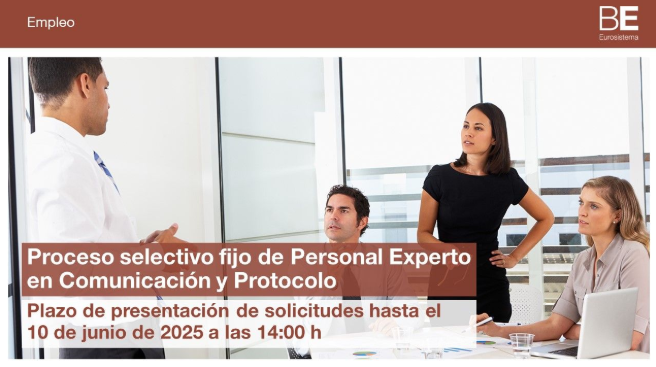Banco de España (@bancodeespana) on Twitter photo 📣 Lanzamos 5 plazas de Personal Experto en #Comunicación y #Protocolo para la Dirección General de Relaciones Institucionales, Europeas y Transparencia del <a href="/BancoDeEspana/">Banco de España</a>. Desarrollarás funciones relacionadas con los siguientes ámbitos de actuación: comunicación institucional; 📣 Lanzamos 5 plazas de Personal Experto en #Comunicación y #Protocolo para la Dirección General de Relaciones Institucionales, Europeas y Transparencia del <a href="/BancoDeEspana/">Banco de España</a>. Desarrollarás funciones relacionadas con los siguientes ámbitos de actuación: comunicación institucional;