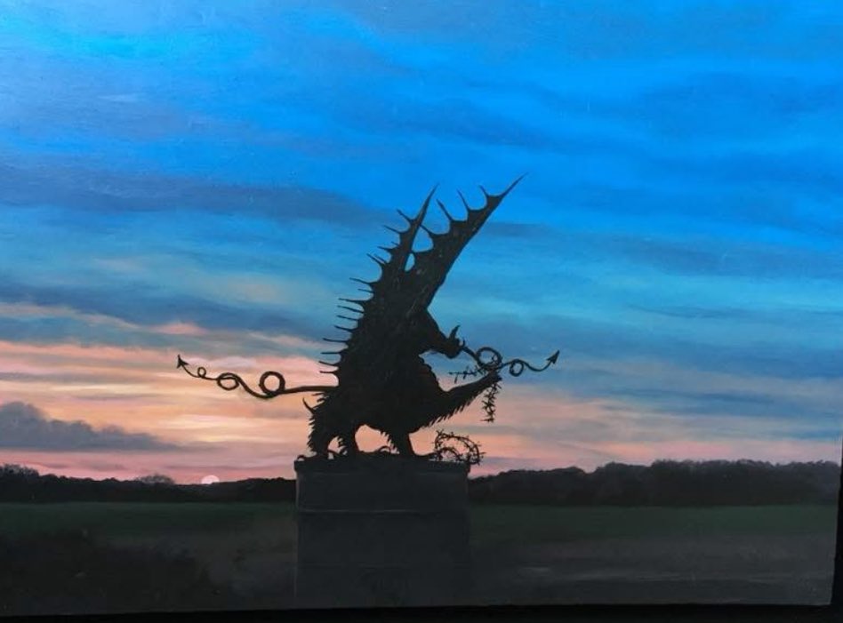 Seven years since I collected this bespoke and commissioned painting. From a photo I took. John Cleaveland is the artist. Wonderful and pride of place in my dining room. Welsh Dragon at Mametz Wood, Somme.