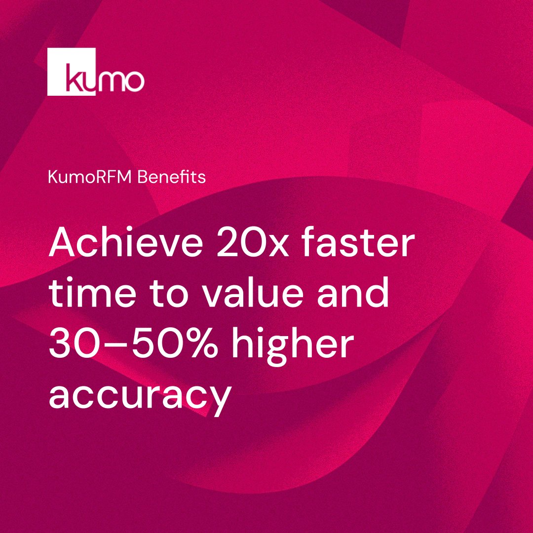 Kumo_ai_team's tweet image. With KumoRFM, businesses achieve 30-50% higher accuracy compared to traditional predictive models, while reducing time-to-value by 20x.
Learn more: hubs.ly/Q03nwnMT0
Try KumoRFM: hubs.ly/Q03nwndp0