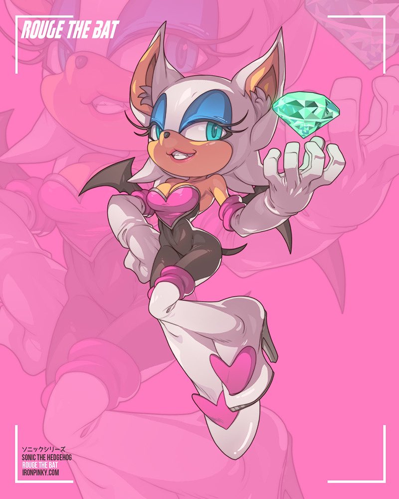 Rouge the Bat! Part of my newest Game Galz sticker collection. You can grab the set at ironpinky.com 🦇🦇🦇 #rougethebat #edwinhuang #SonicTheHedgehog