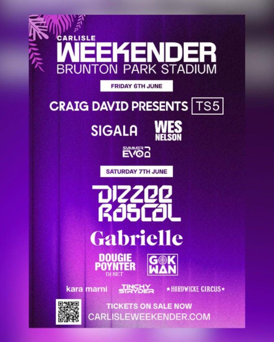 🎙 £400 VIP CARLISLE WEEKENDER PACKAGE GIVEAWAY!

We're giving two full weekend tickets, in the VIP area at Brunton Park, for the Carlisle Weekender, taking place on the 6th and 7th of June. These are worth £200pp.

To enter, follow these simple steps:

1️⃣ Like &amp; repost this.

2️⃣