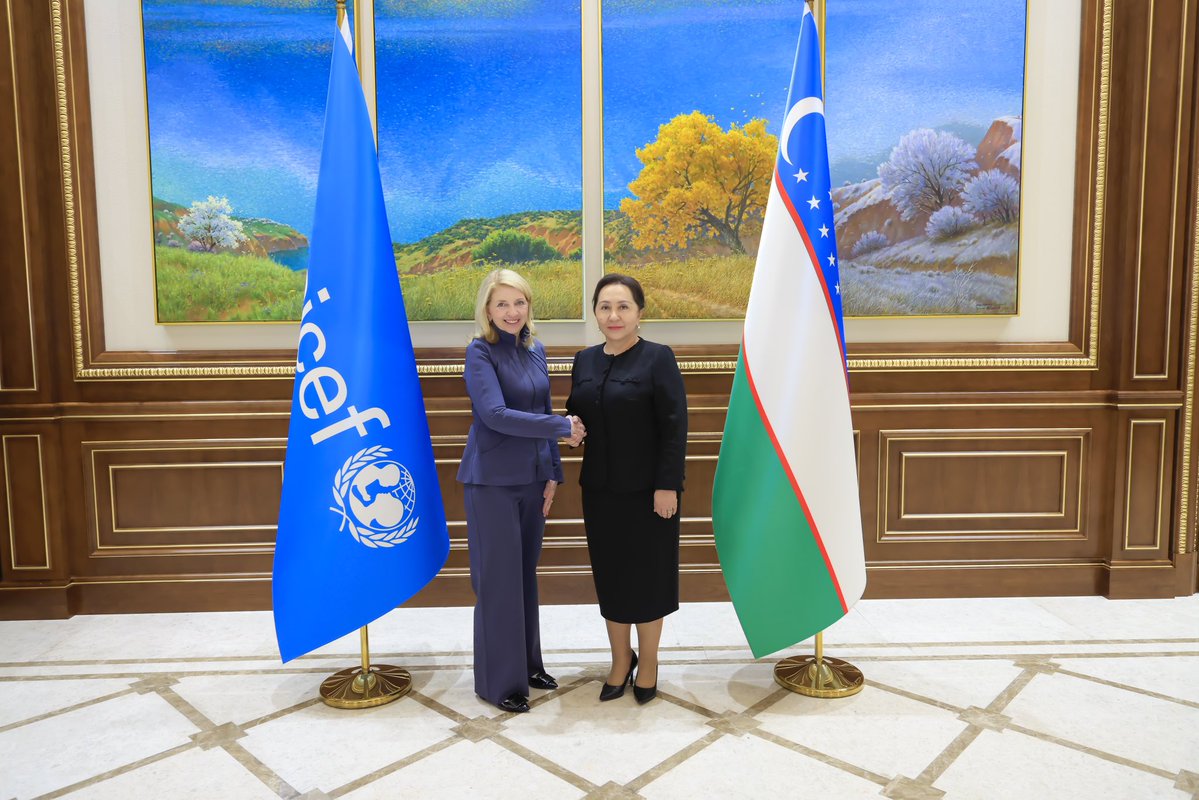 Tanzila Narbaeva (@tnarbaeva) on Twitter photo I was glad to meet <a href="/unicefchief/">Catherine Russell</a> Catherine Russell – UNICEF Executive Director, <a href="/R_DeDominicis/">Regina De Dominicis</a> Regina De Dominicis – Regional Director for Europe & CA and Regina Maria Castillo <a href="/castillore_m/">Regina M Castillo</a> – <a href="/UNICEF_UZB/">UNICEF Uzbekistan</a> Representative in Uzbekistan.
During our fruitful exchange of views, we I was glad to meet <a href="/unicefchief/">Catherine Russell</a> Catherine Russell – UNICEF Executive Director, <a href="/R_DeDominicis/">Regina De Dominicis</a> Regina De Dominicis – Regional Director for Europe & CA and Regina Maria Castillo <a href="/castillore_m/">Regina M Castillo</a> – <a href="/UNICEF_UZB/">UNICEF Uzbekistan</a> Representative in Uzbekistan.
During our fruitful exchange of views, we