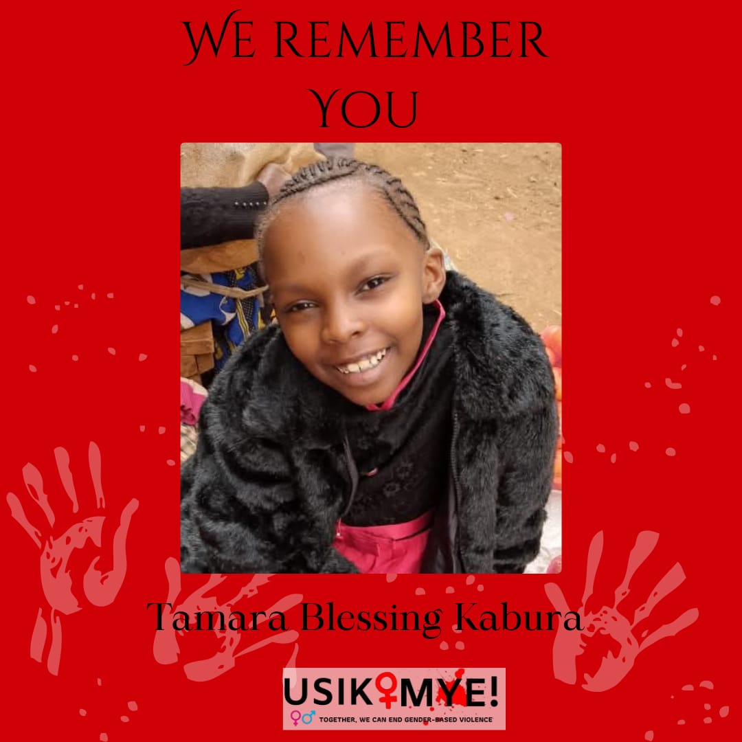 NjeriWaMigwi's tweet photo. This is Tamara Blessing Kabura
She was 7 years old.

She went missing over the weekend, after last being seen at Nyeri Open Air Market.

Today, her body was found in a 'popular' Bebabeba man's home. She had been defiled , murdered and buried. The police took the man into custody and the body for a postmortem.

Nyeri town residents have rioting in town, demanding for his release and stating that state justice isn't enough. The police has been teargassing the crowd.

Baby Tamara 🥀🥀 We speak your name
Baby Tamara 🥀🥀 We remember you 

This is Femicide.

#Usikimye